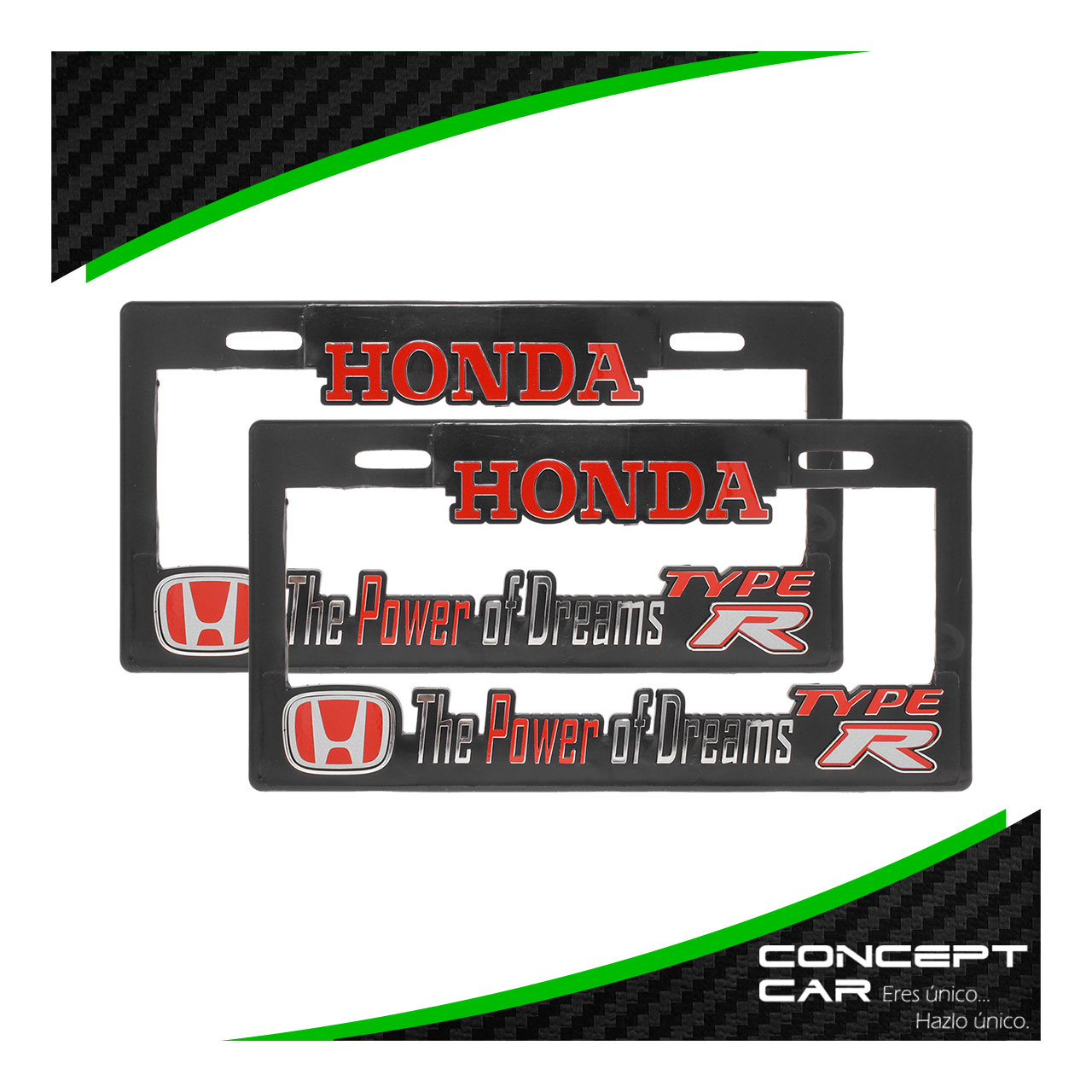 Par Marco Porta Placas Auto Camioneta 3d Premium Honda
