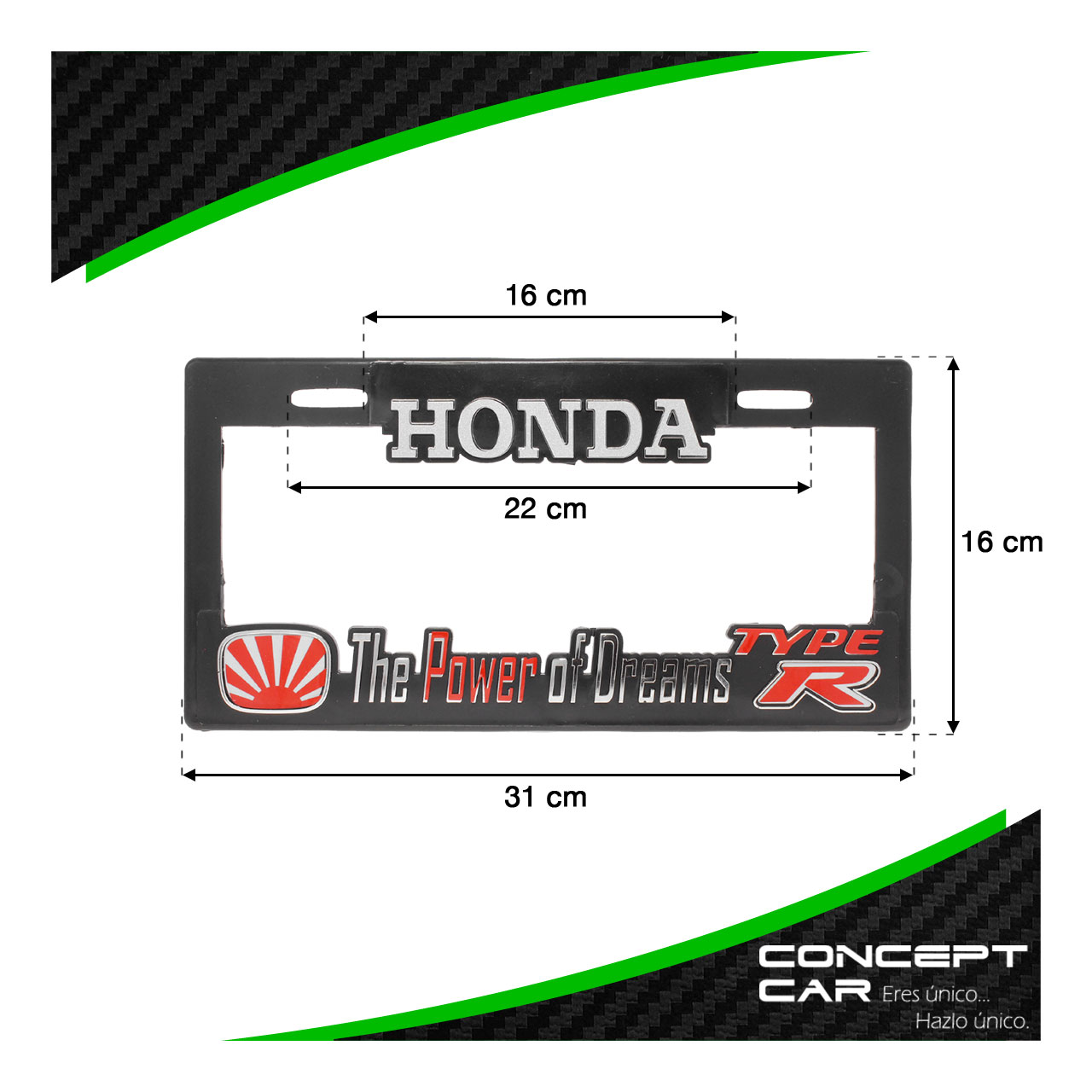 Par Marco Porta Placas Auto Camioneta 3d Premium Honda