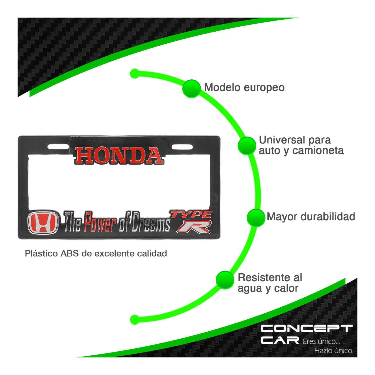 Par Marco Porta Placas Auto Camioneta 3d Premium Honda