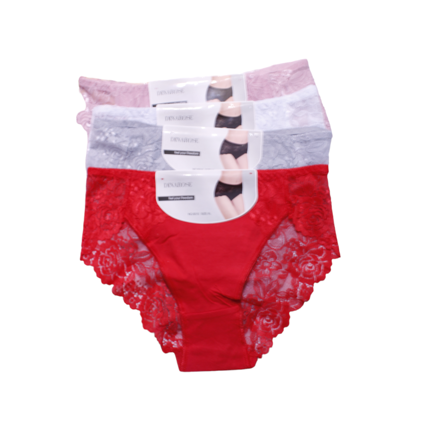 Set De 4 Bragas Curvy - DINAROSE - Estilo bikini con encaje - 5010 - Para mujer