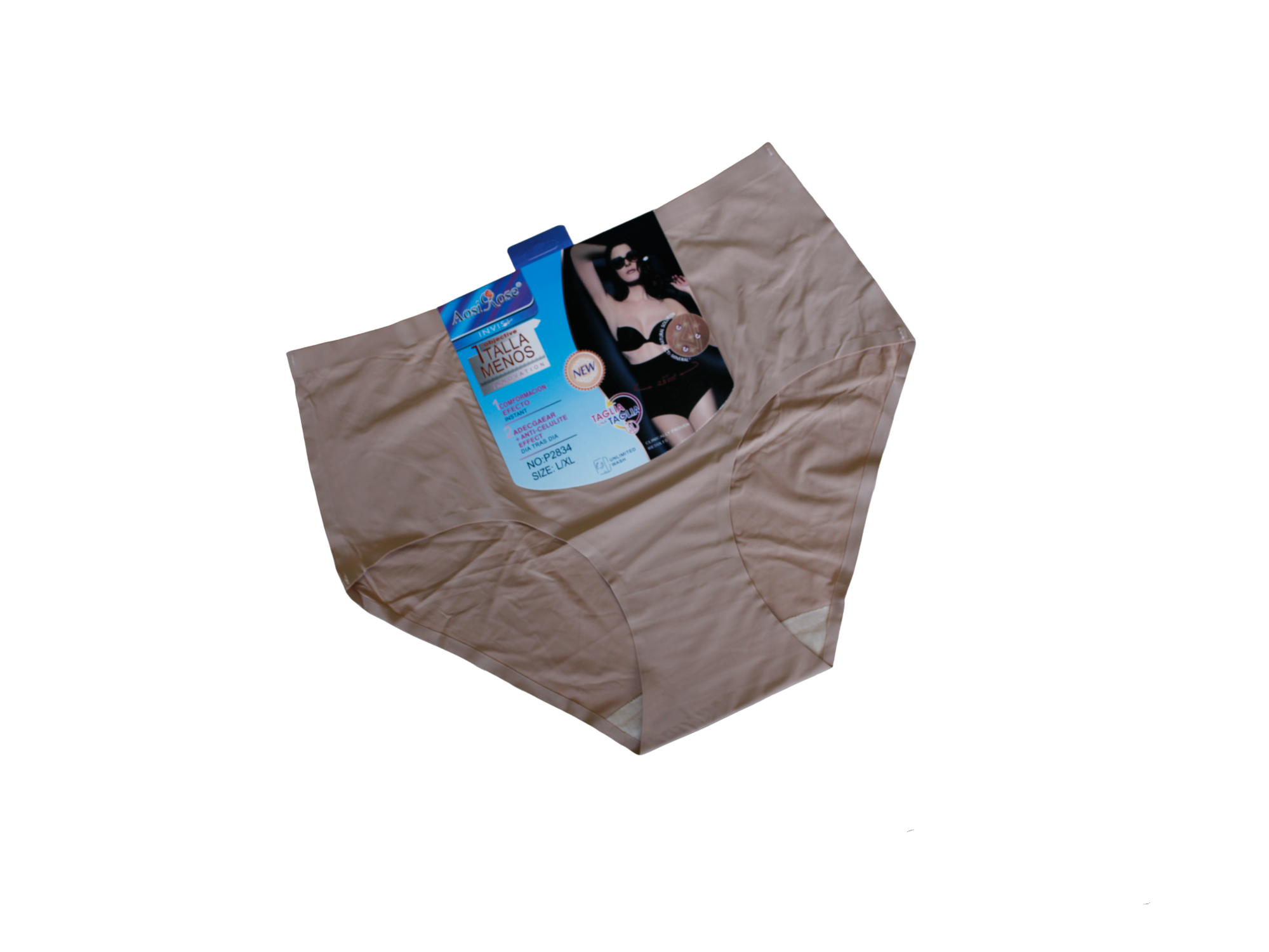 Set De 4 Pantaletas curvy - AOSI ROSE - Sin Costuras, Reductoras - P2834 - Para mujer