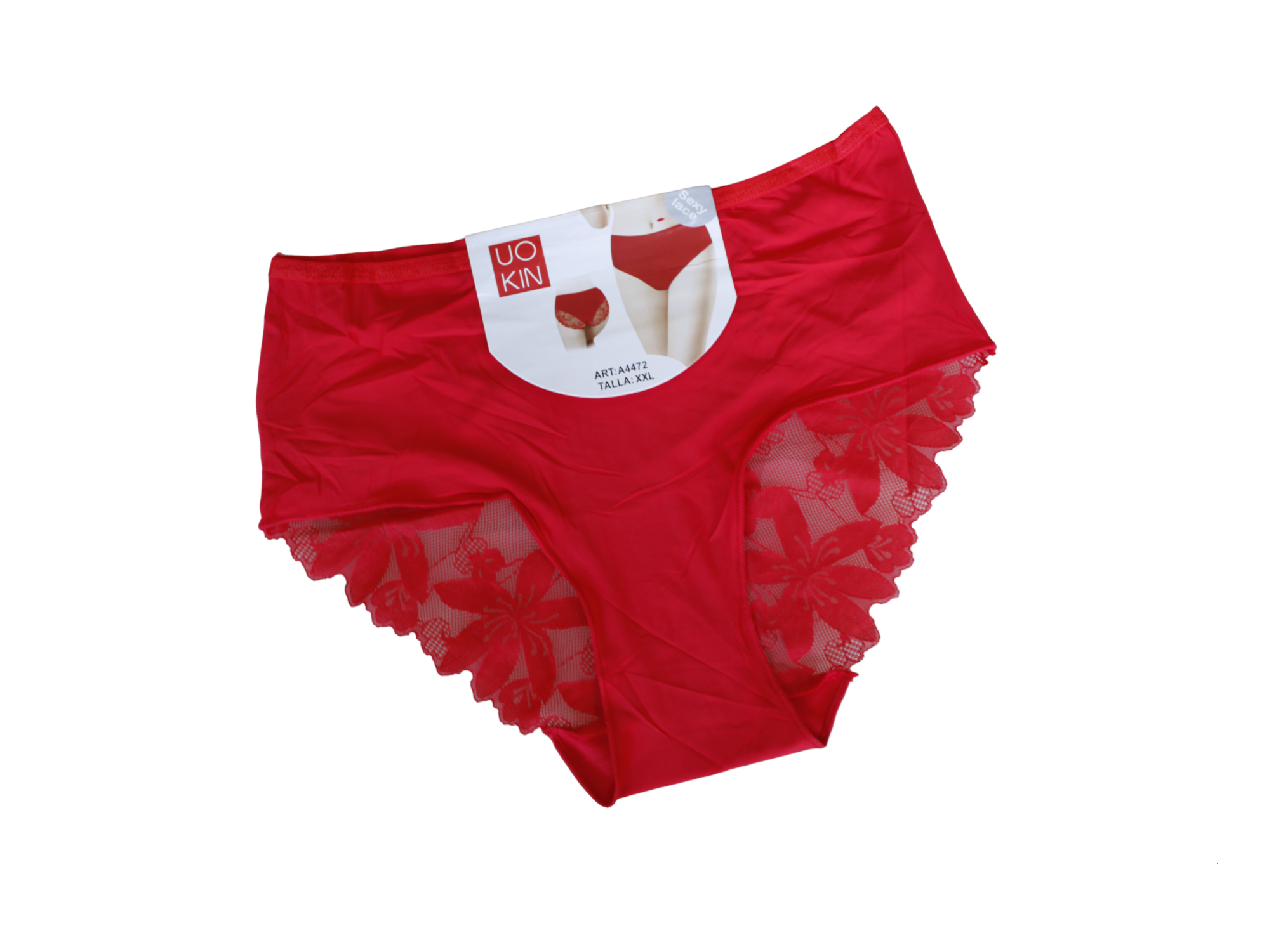 Set 4 Bragas Curvy - UOKIN - Estilo Bikini Con Encaje - A4472 - Para Mujer