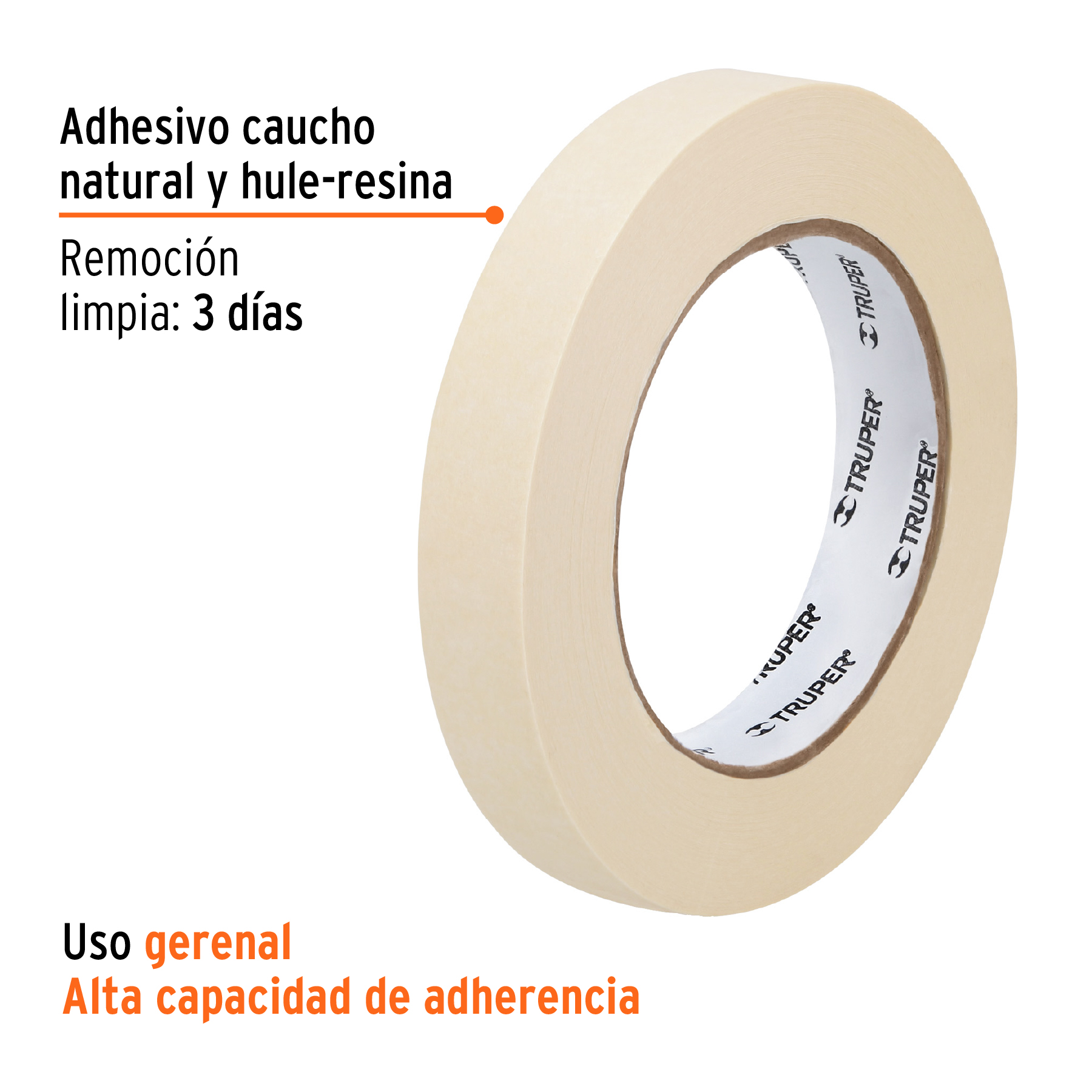 Cintas masking tape de 1/2" x 50 m, Truper