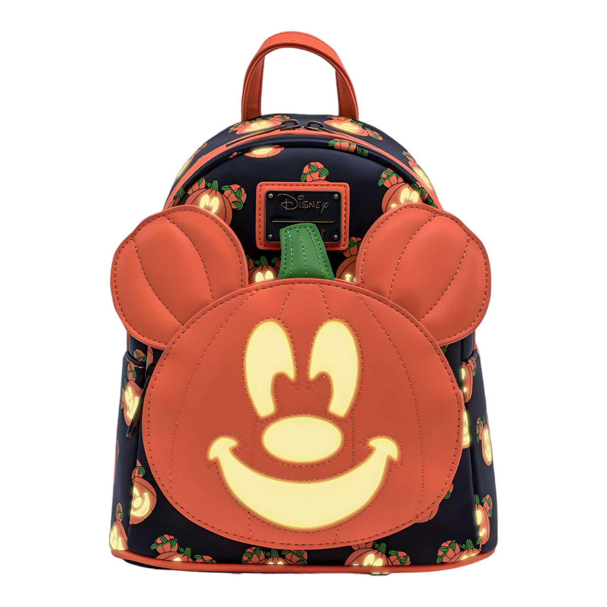 Mochila Loungefly Mickey calabaza brilla en la oscuridad oficial