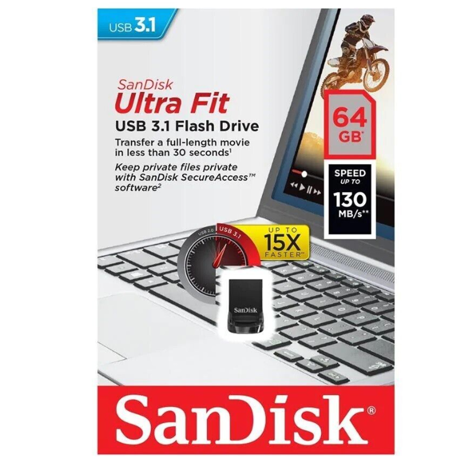 MEMORIA SANDISK ULTRA FIT 64GB 3.0 150MB