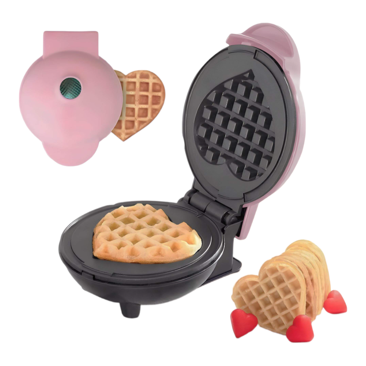Mini waflera de coràzon rosa marca New Era mod CO-128
