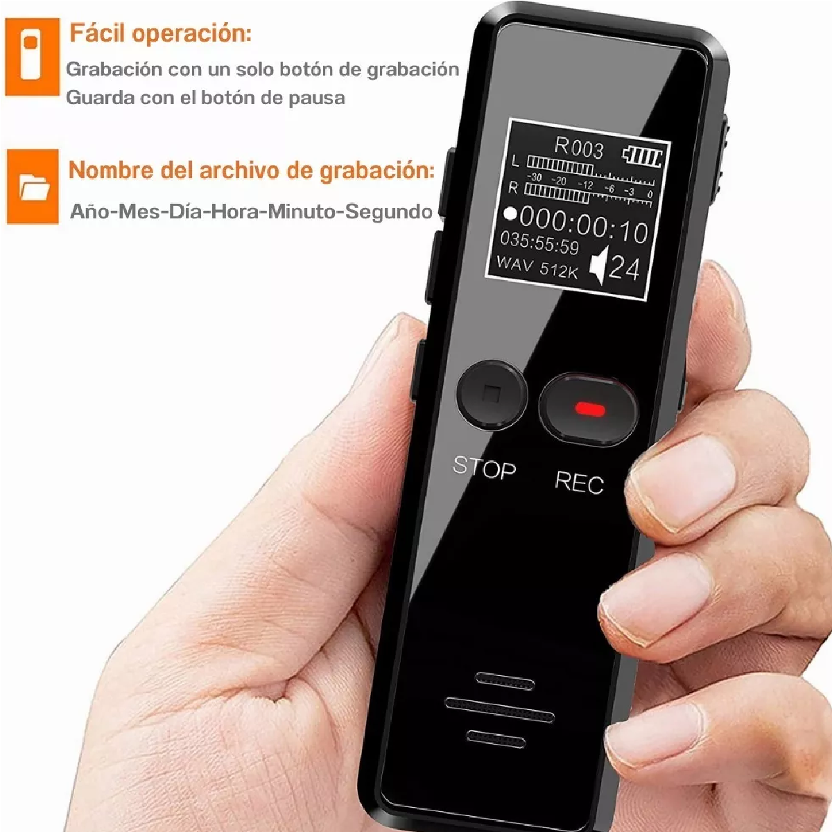 Grabadora De Voz Digital,64gb Grabadora Reducción De Ruido