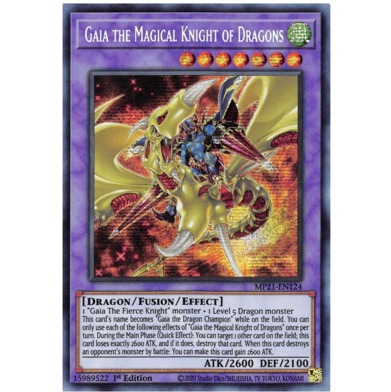Yugioh Gaia the Magical Knight of Dragons Secret Rare 1st Edition - Konami