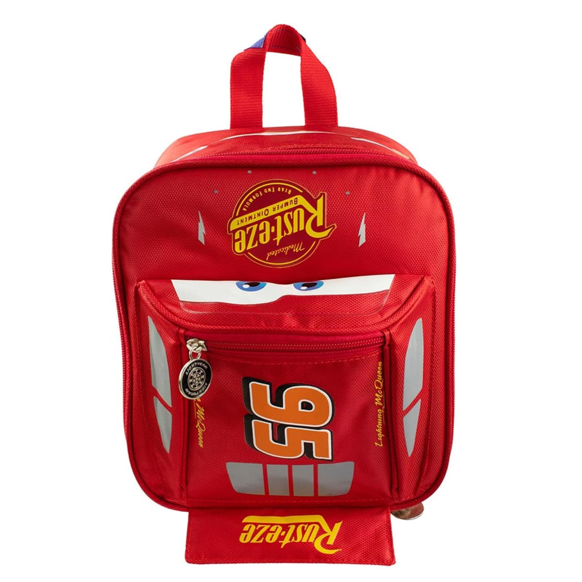 Lonchera de niño color rojo con la forma de Rayo McQueen de la película Cars de Disney, mod. 942709
