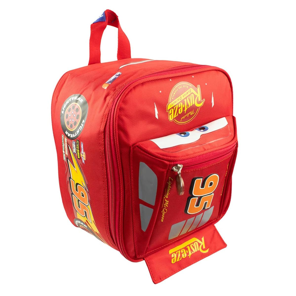 Lonchera de niño color rojo con la forma de Rayo McQueen de la película Cars de Disney, mod. 942709