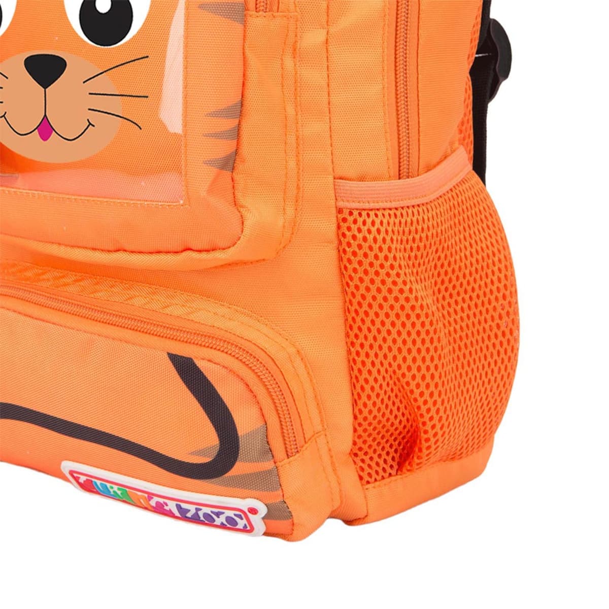 Mochila backpack escolar para niño marca Cutie Zoo, con figura de tigre, color naranja, mod. 1041015
