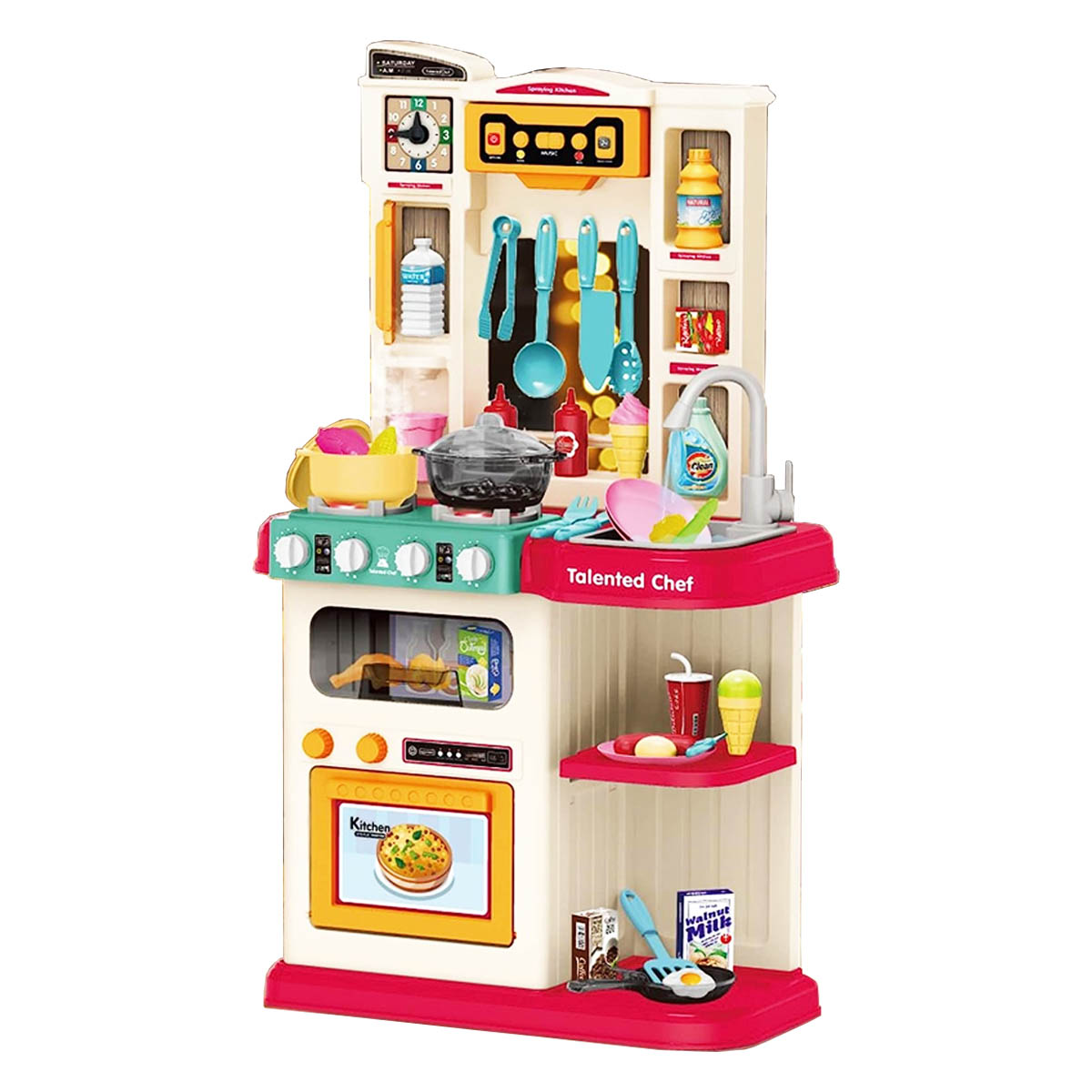 Juguete Cocinita Infantil  65pz Roja Little Chef