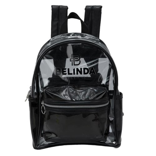 Mochila casual urbana tipo backpack para mujer marca Paris Hilton, color  negro con transparente, mod. 1040991