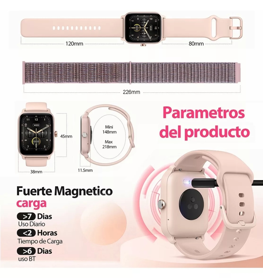 Smartwatch 1.8'' Reloj Inteligente Bluetooth Llamada Alexa