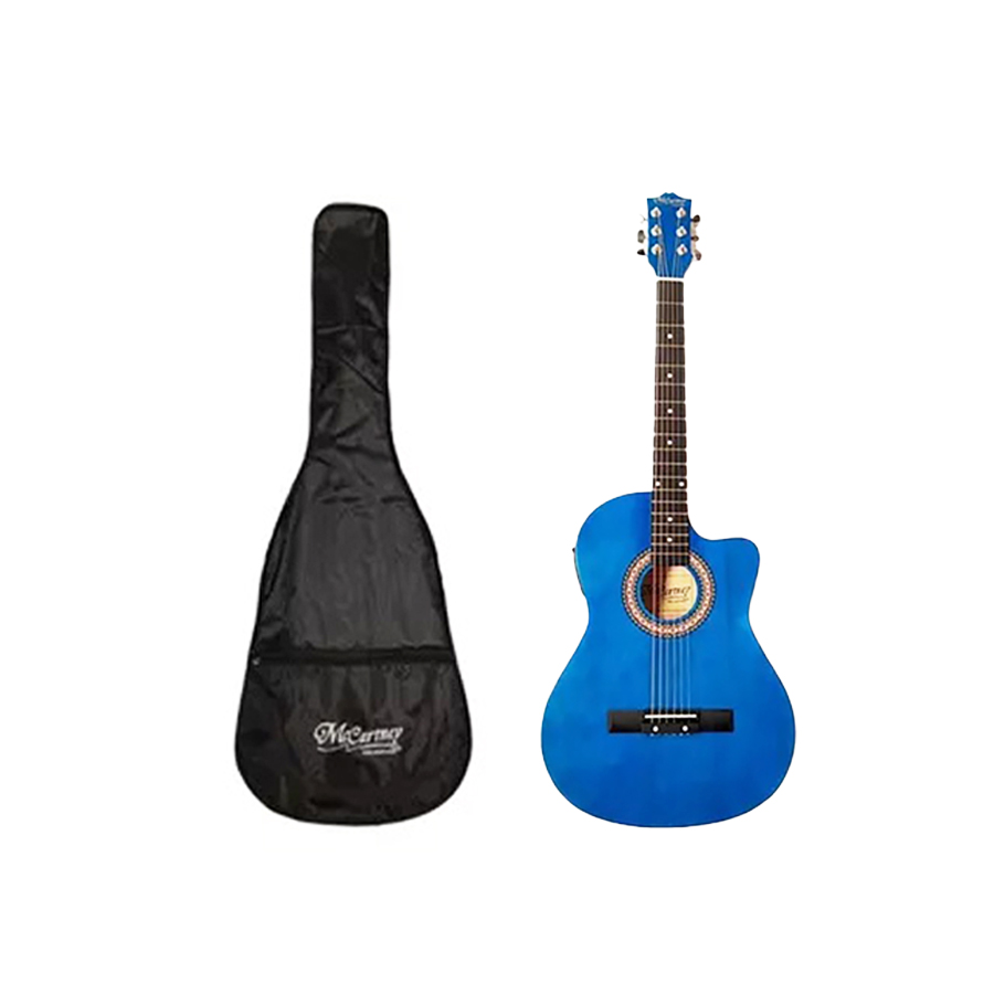 Guitarra Electroacústica McCartney Azul Con Cuerdas de Acero