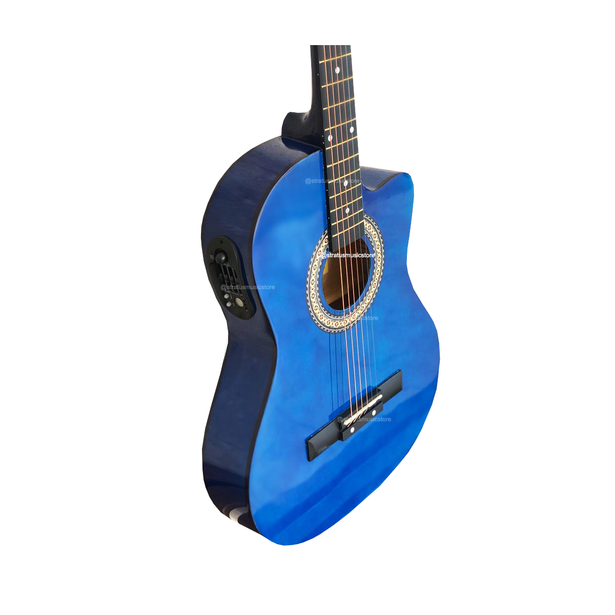 Guitarra Electroacústica McCartney Azul Con Cuerdas de Acero