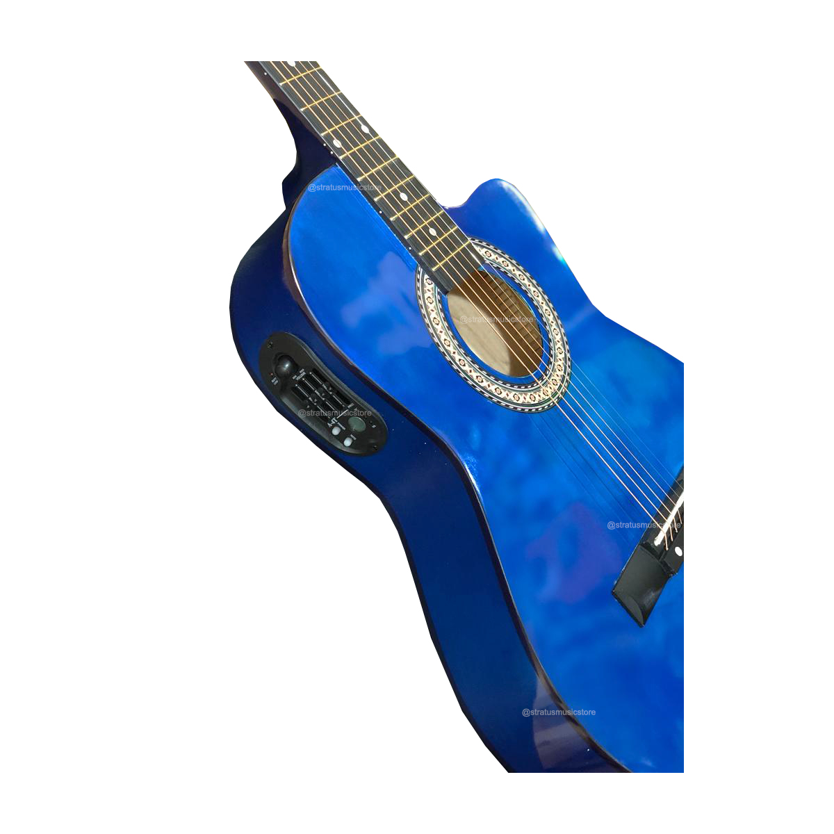 Guitarra Electroacústica McCartney Azul Con Cuerdas de Acero