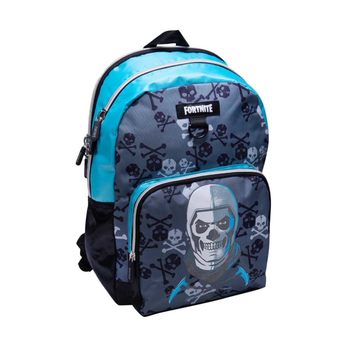 Mochila azul con gris y negro de Fortnite para niño, tipo backpack, mod. 942666