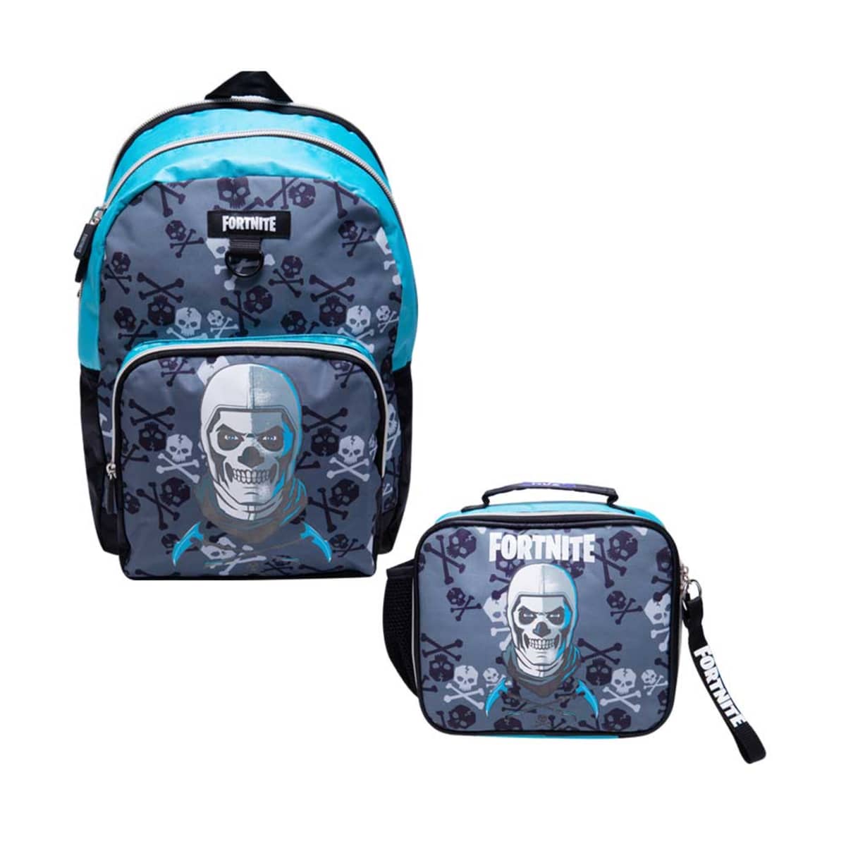 Mochila azul con gris y negro de Fortnite para niño, tipo backpack, mod. 942666