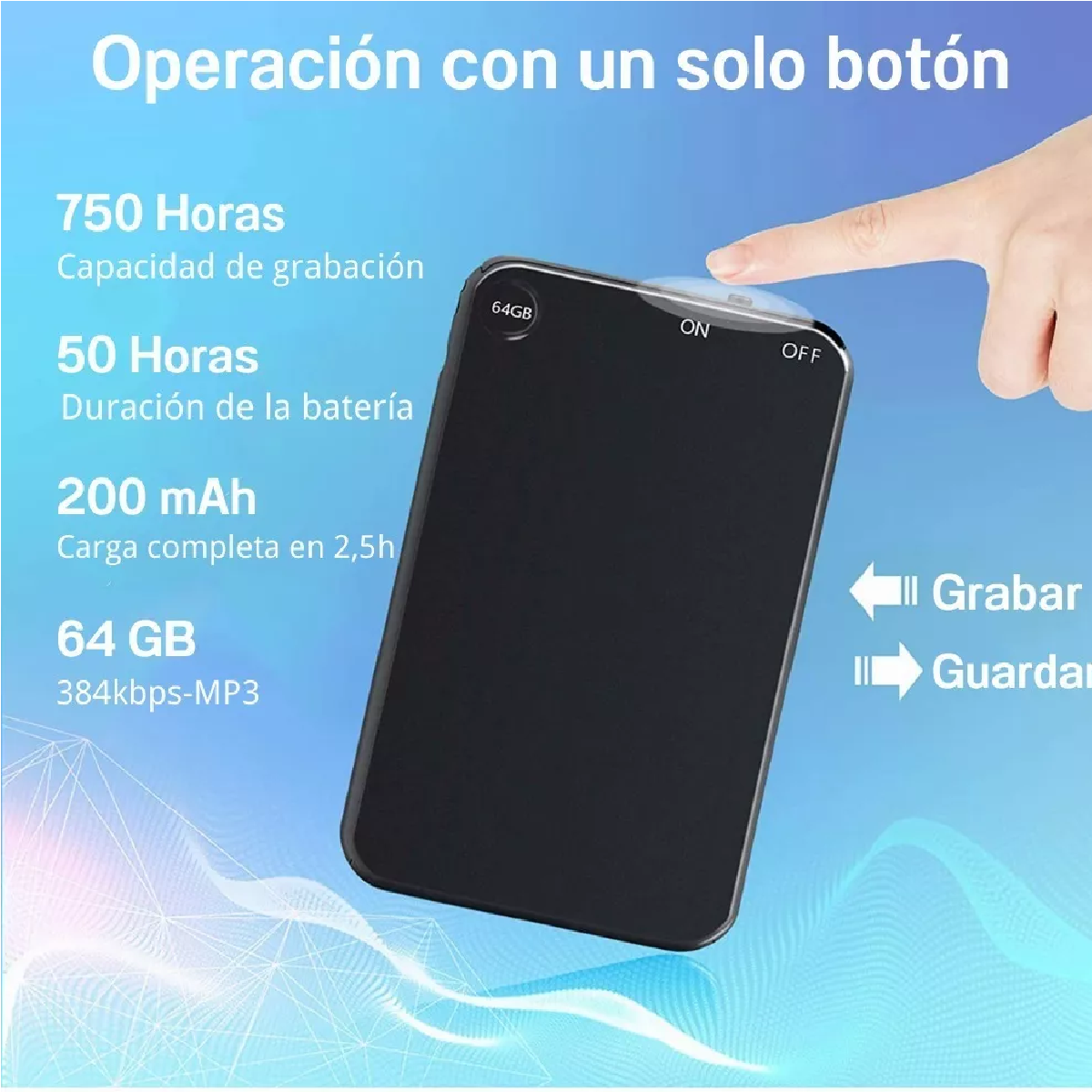 Mini Grabadora De Voz,64gb Telele Grabadora Activada Por Voz