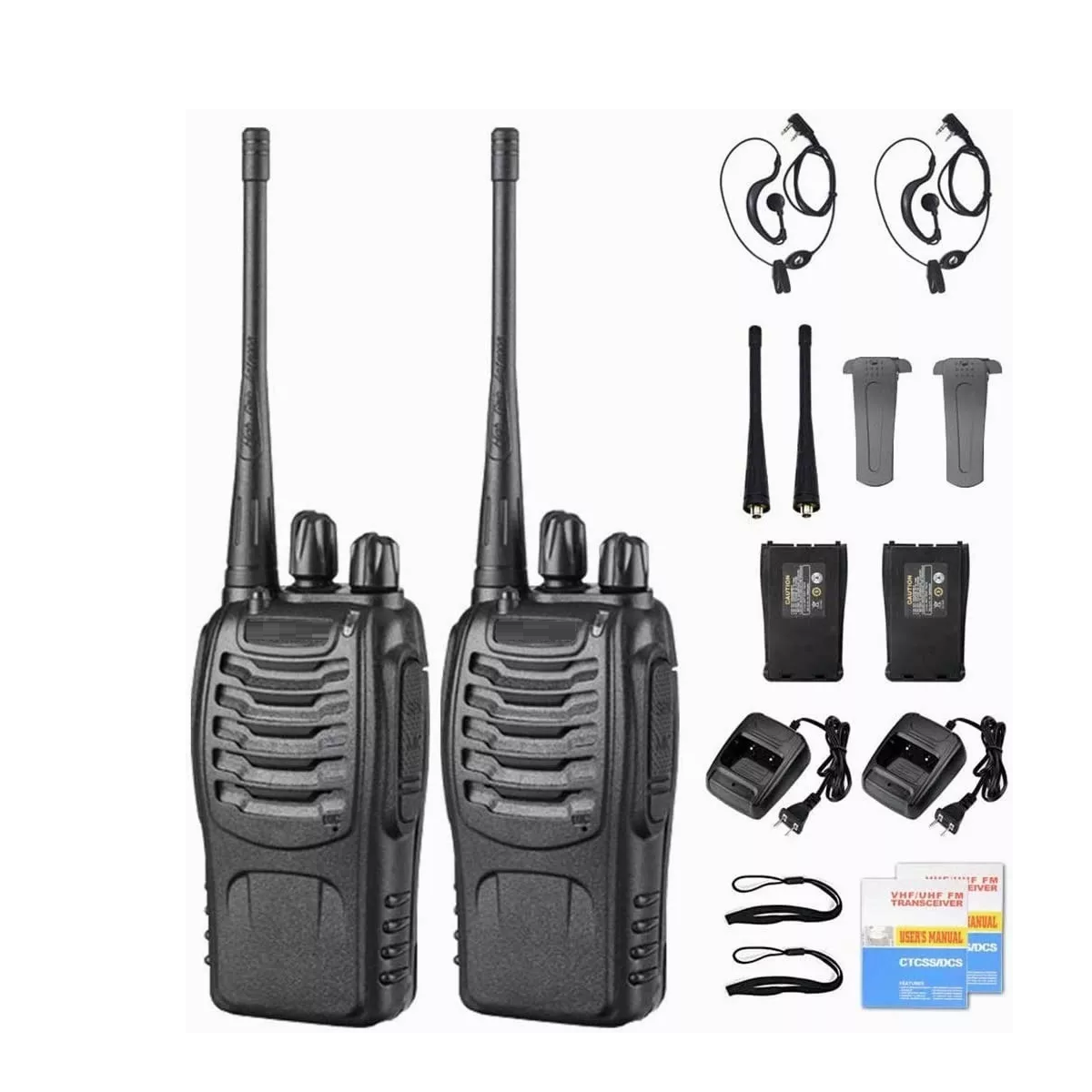 Set 2 Radios Bf-888s Uhf Con Manos Libres