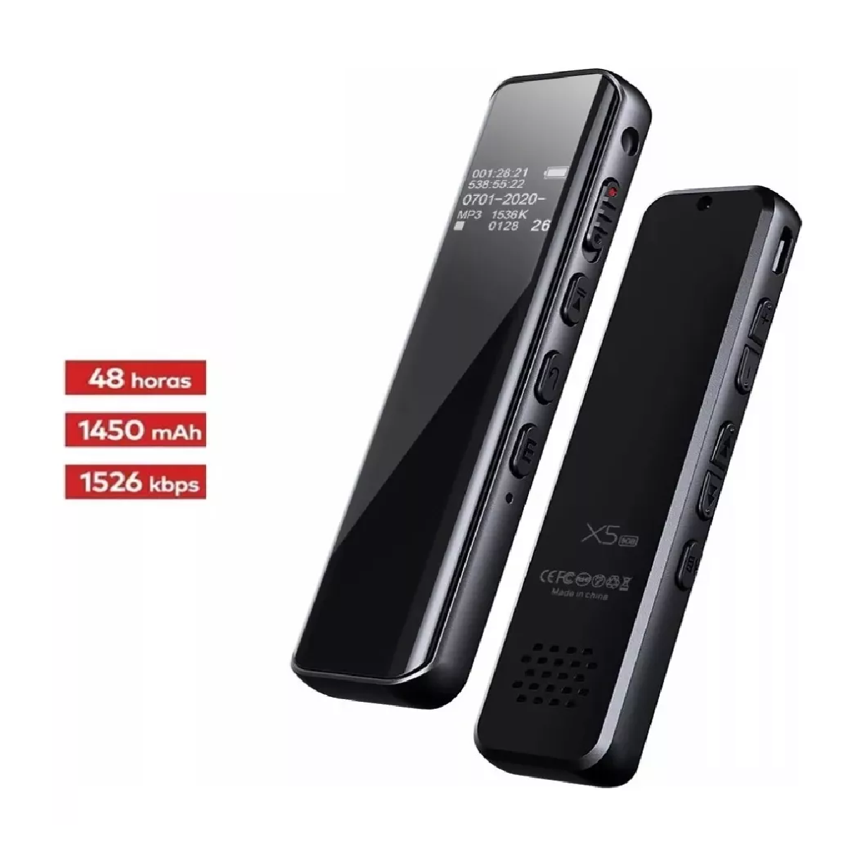 Grabadora De Voz Digital Portatil Sensor De Sonido 48 Horas