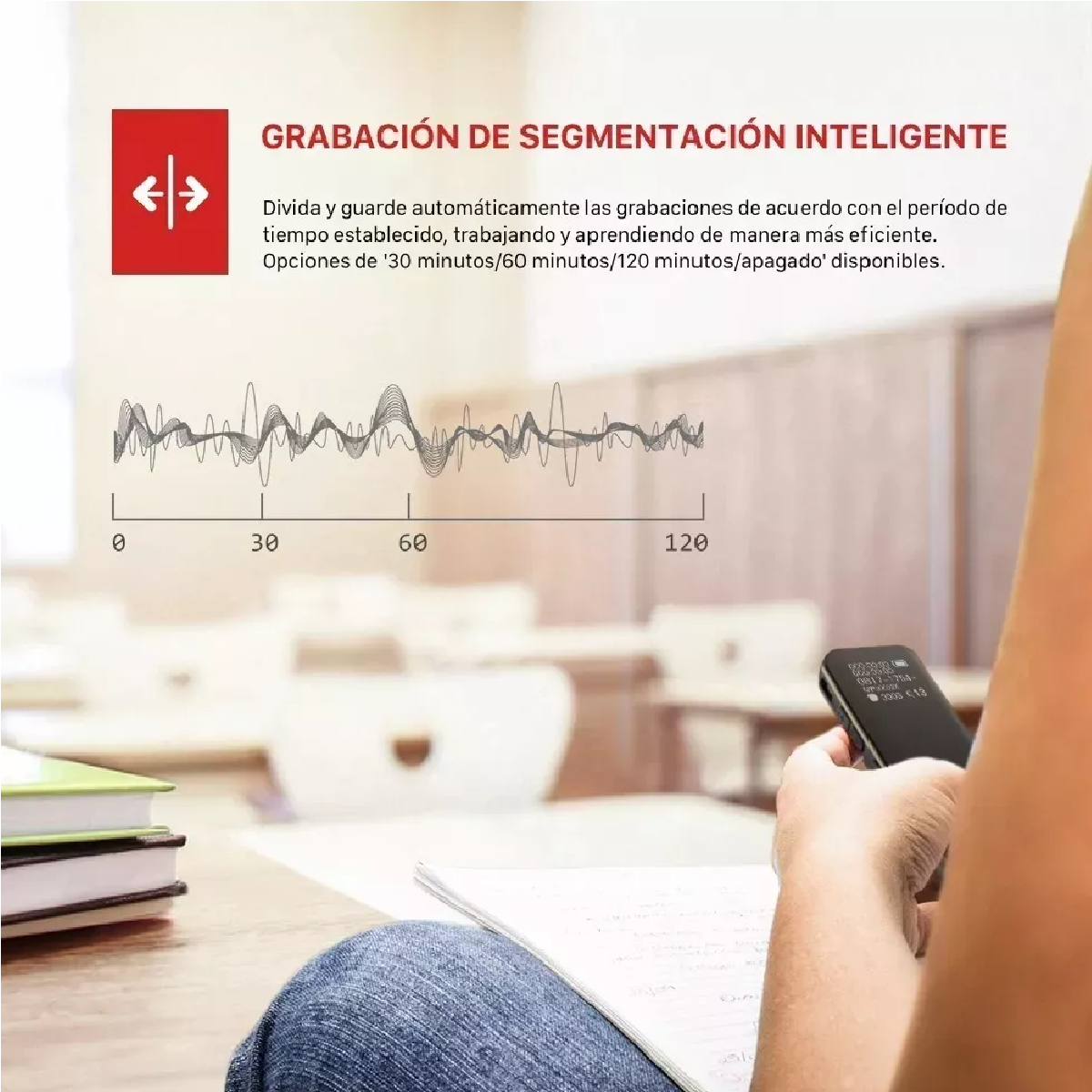 Grabadora De Voz Digital Portatil Sensor De Sonido 48 Horas
