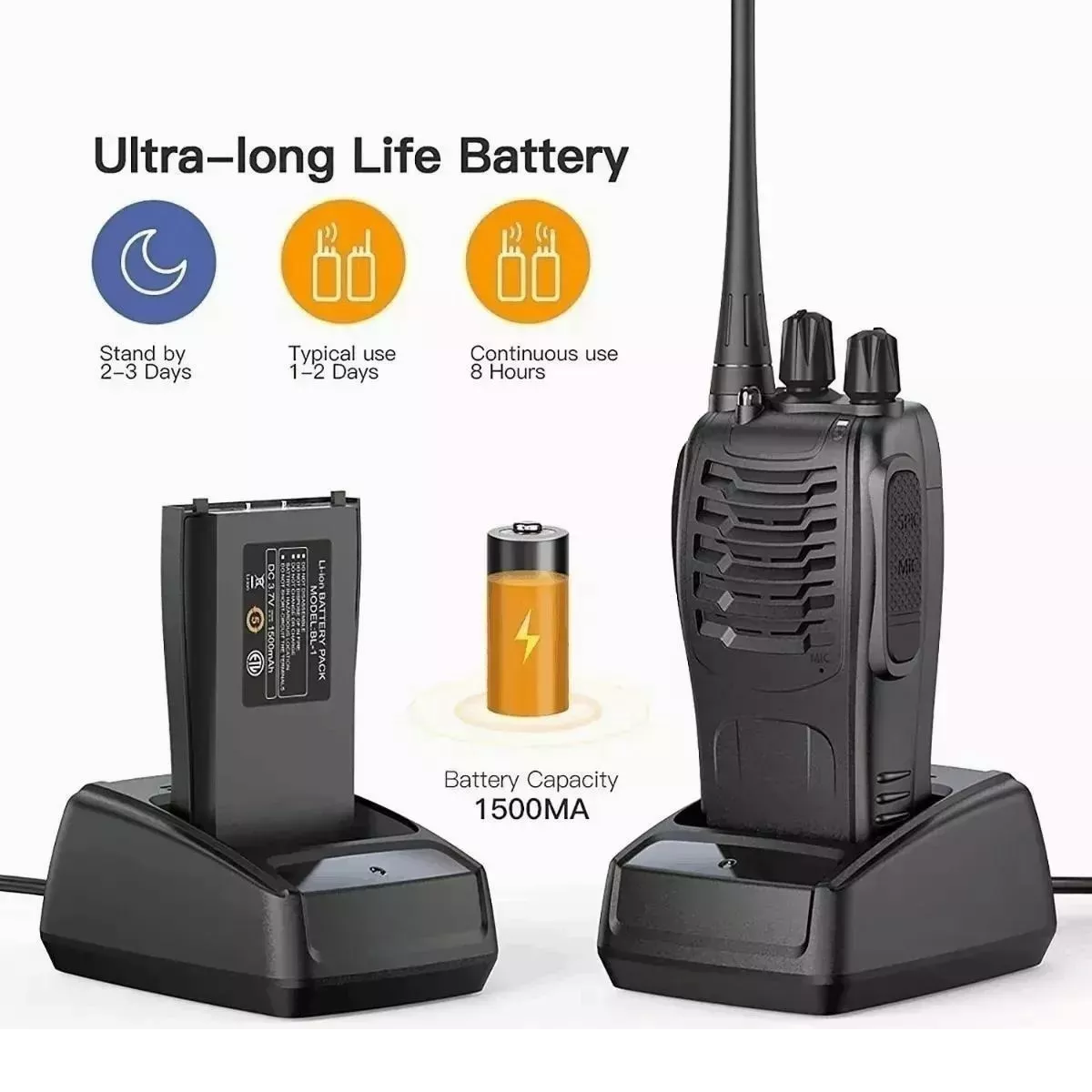 Pack Radios Walkie Talkie Recargable, Con Manos Libres