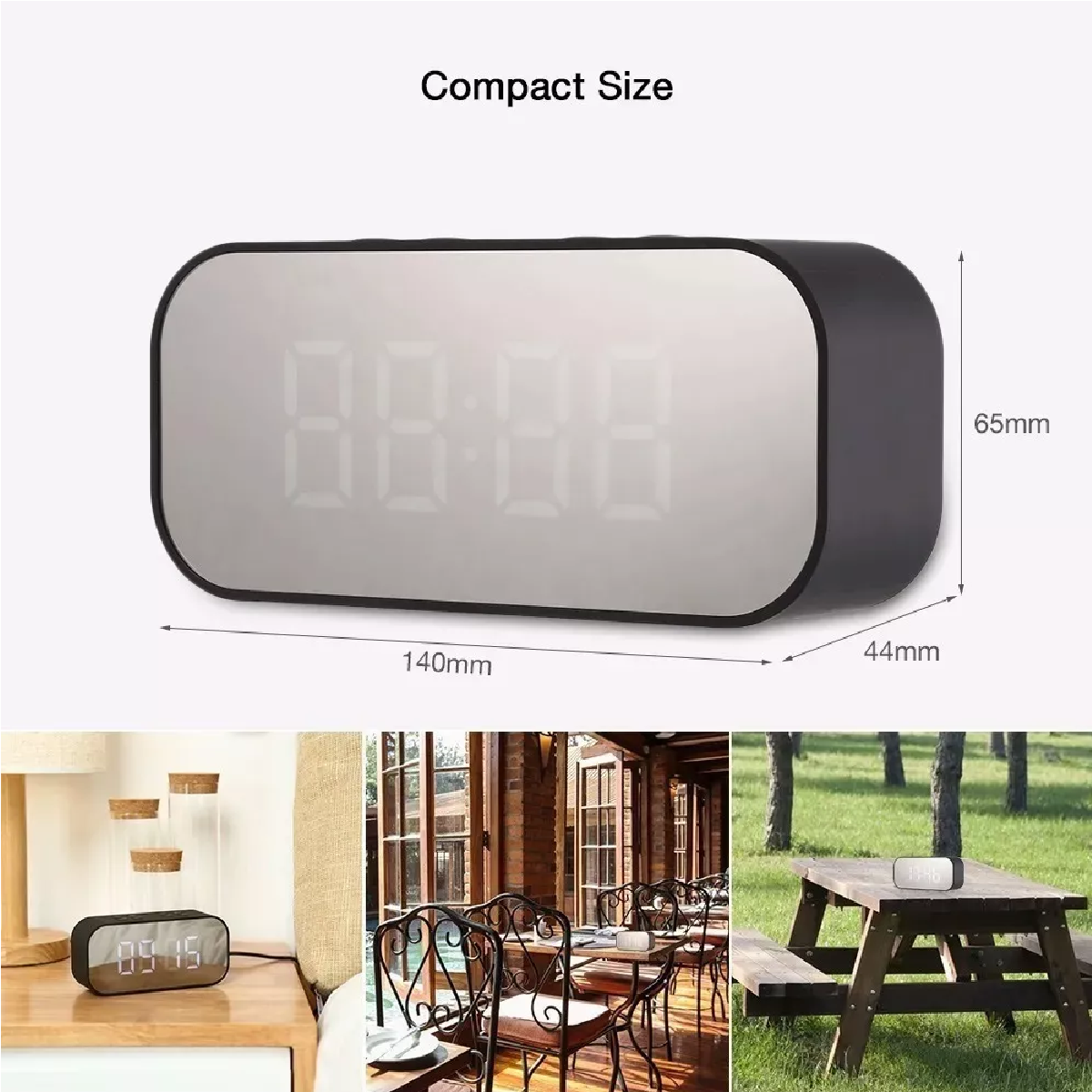 Reloj Despertador Digital C/bocina/bluetooth/radio Fm, Negro