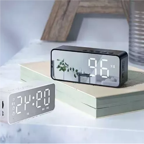 Reloj Despertador Digital Bocina Bluetooth Y Radio Fm Negro