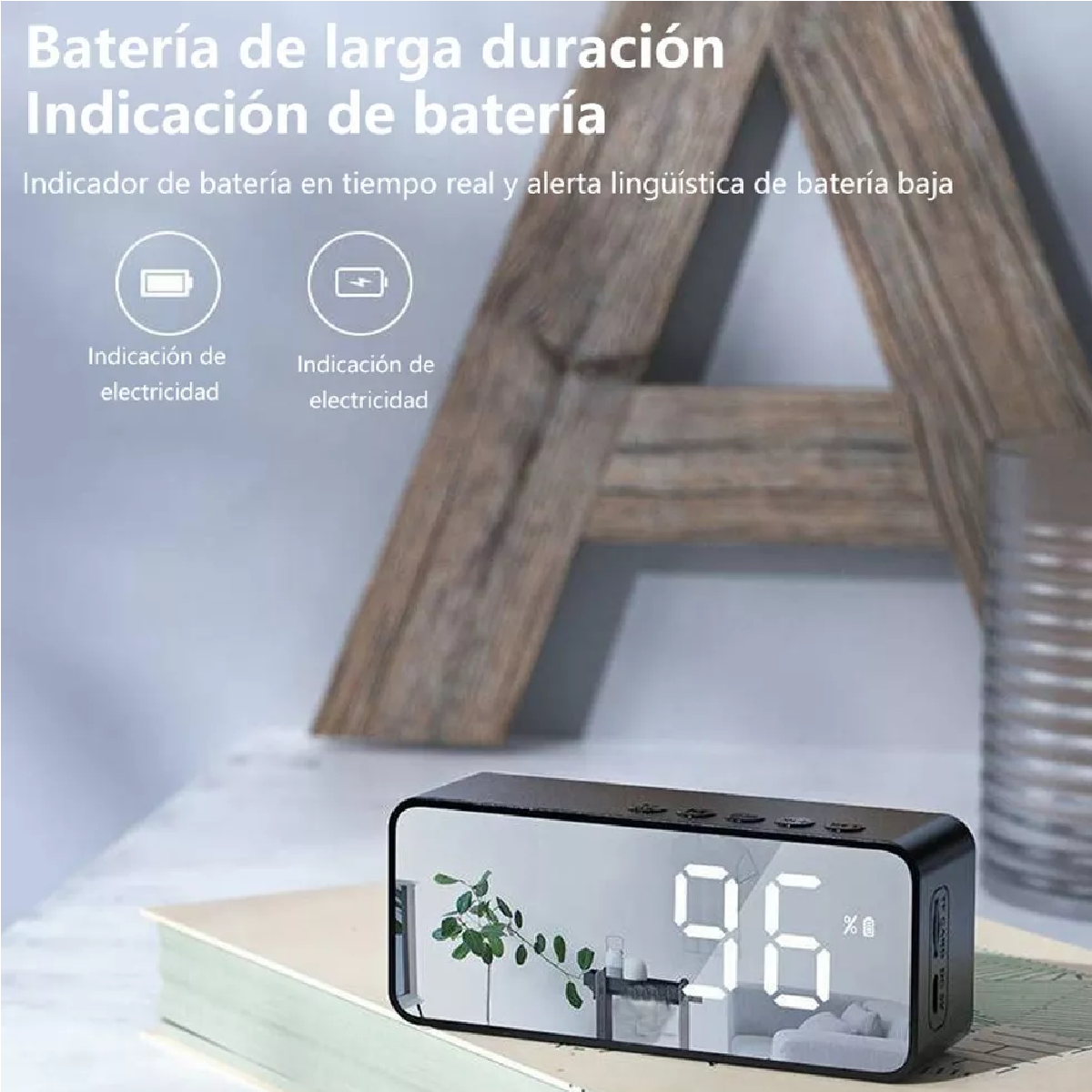 Reloj Despertador Digital Bocina Bluetooth Y Radio Fm Negro