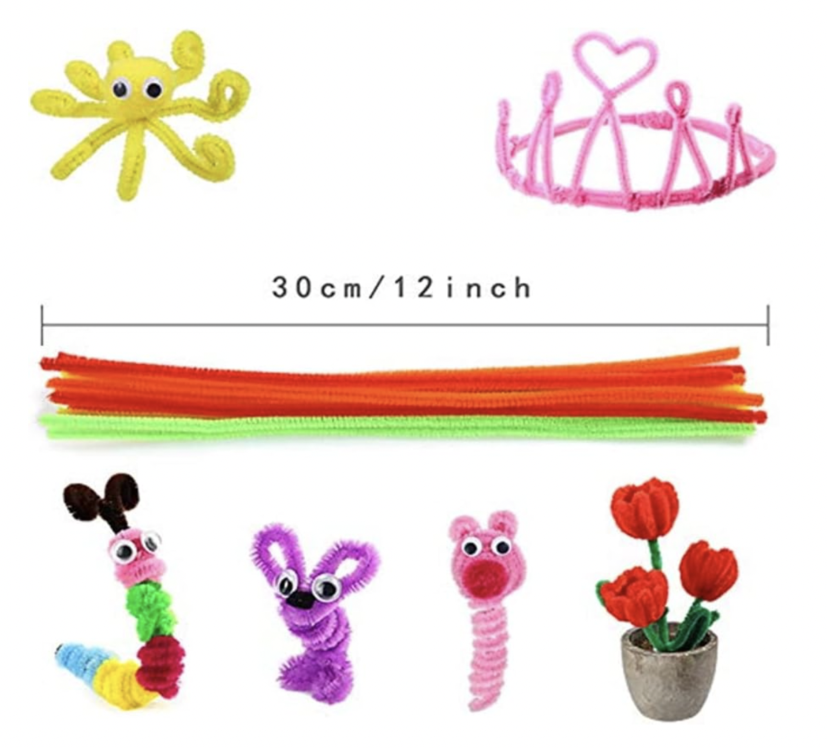 Chenille Limpiapipas Chenilla Manualidades Diy Mate 100Pzas varios colores