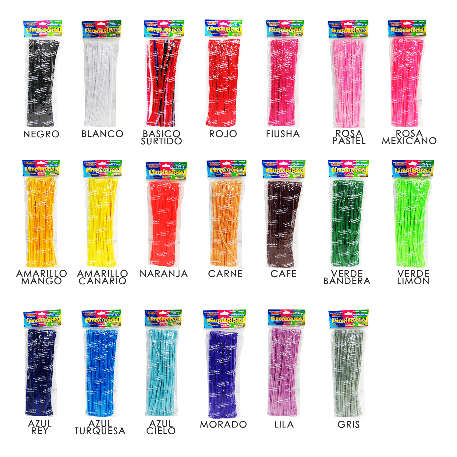 Chenille Limpiapipas Chenilla Manualidades Diy Mate 100Pzas varios colores