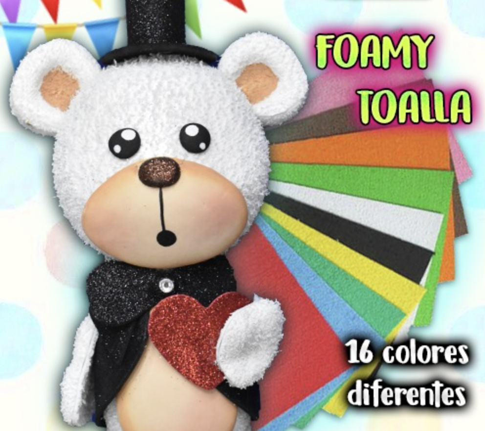 Set Foamy Toalla En Tamaño Carta Para Manualidad Diy Fomi toalla