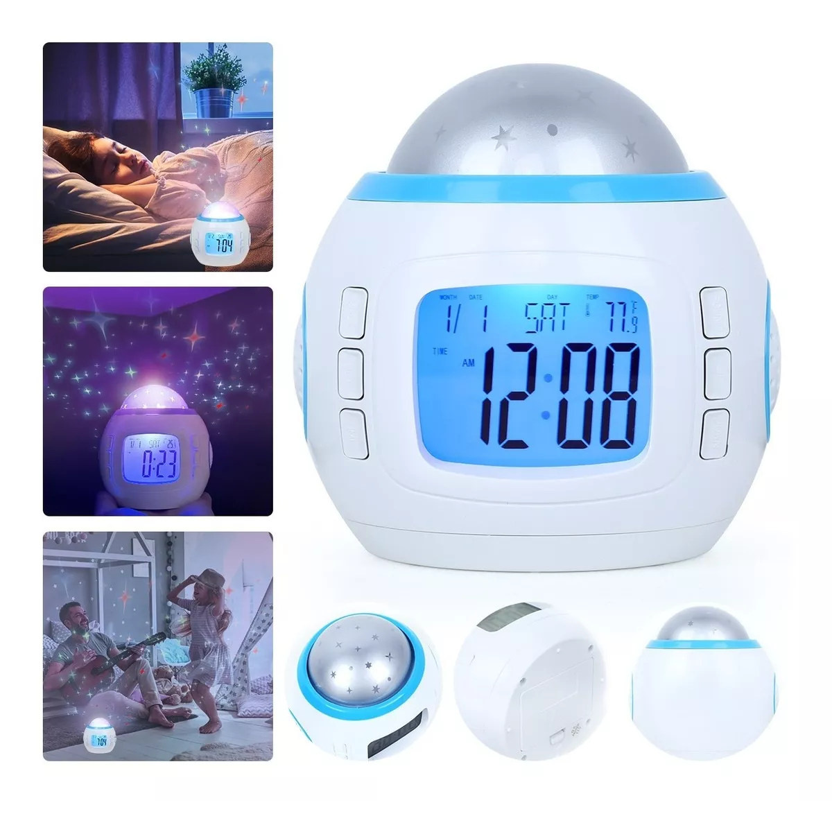 Reloj Despertador Con Proyección De Estrellas Para Niños