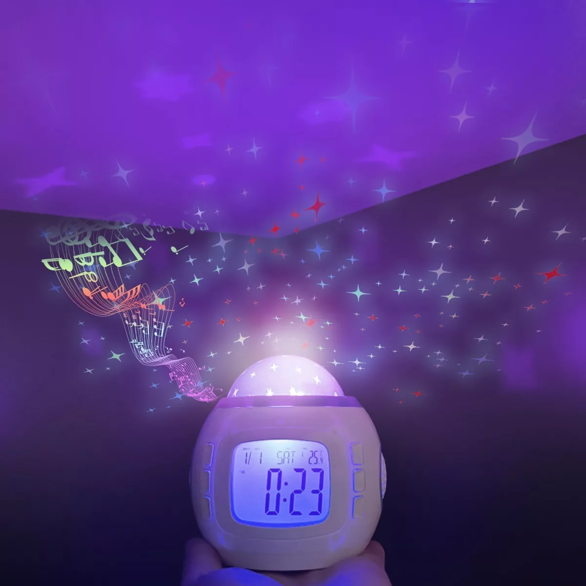 Reloj Despertador Con Proyección De Estrellas Para Niños