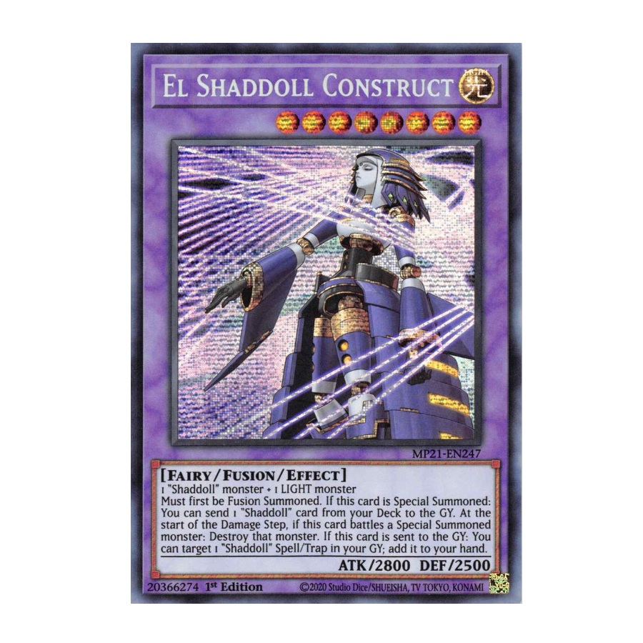 Yugioh El Shaddoll Construct Secret Rare 1st Edition Arte alternativo - Konami