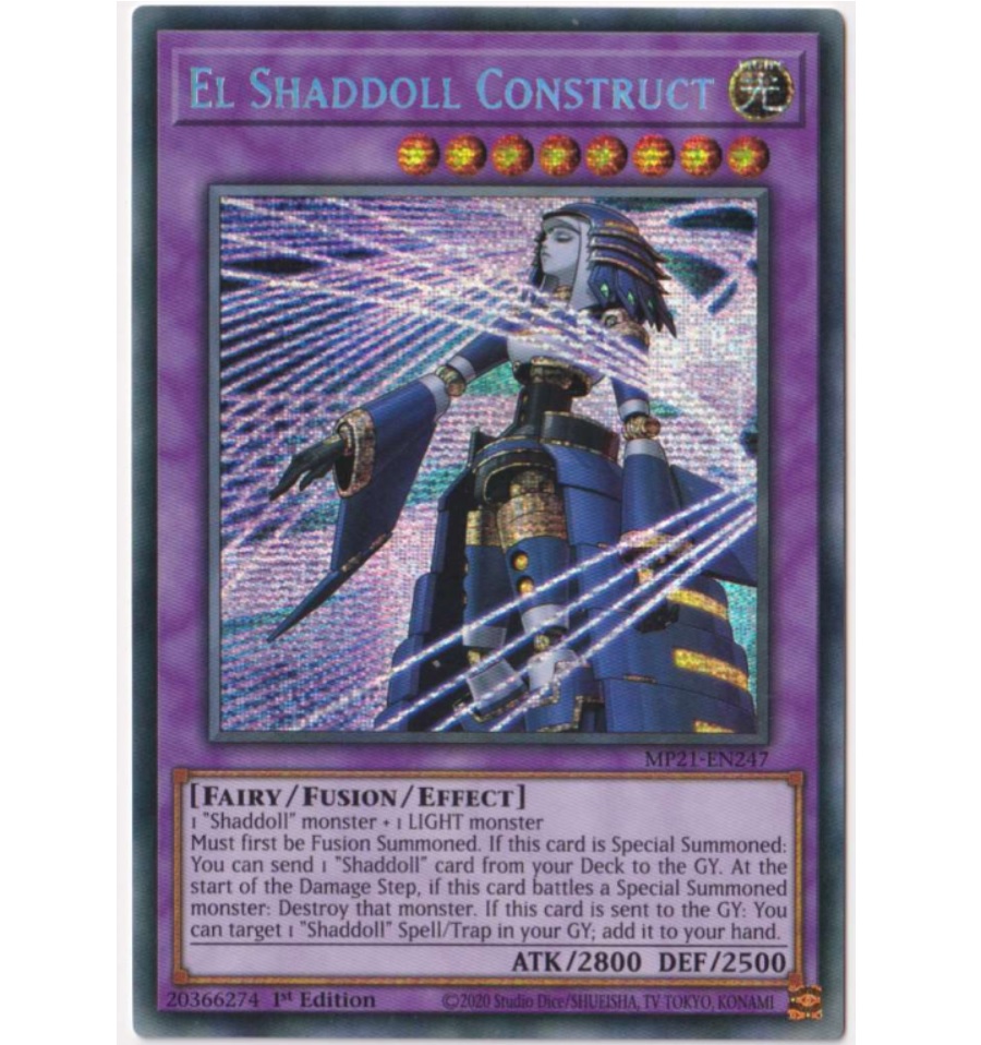 Yugioh El Shaddoll Construct Secret Rare 1st Edition Arte alternativo - Konami