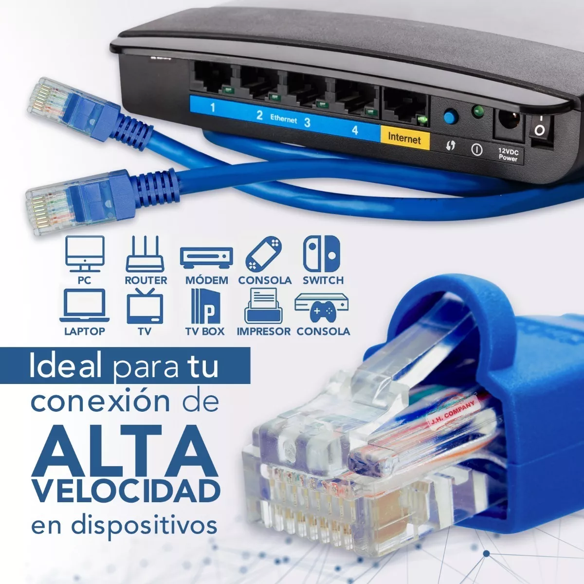 Cable Ethernet Lan Red Cat5 30 Metros