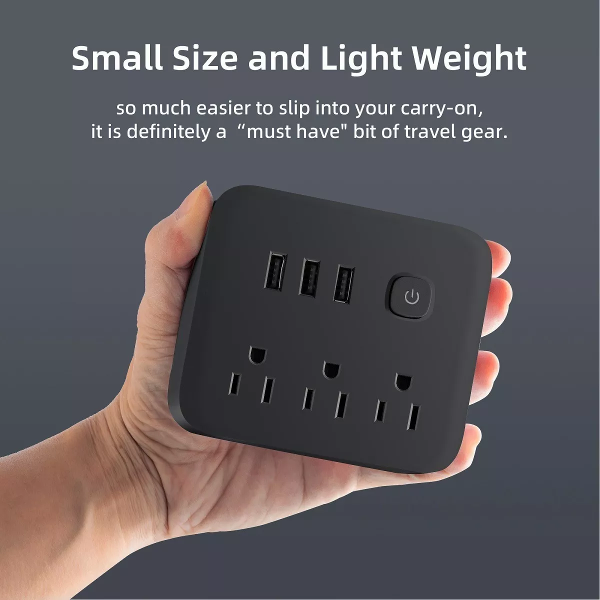 Regleta Multicontactos Extensión De 3 Puertos Usb Y 3 Tomas Negro