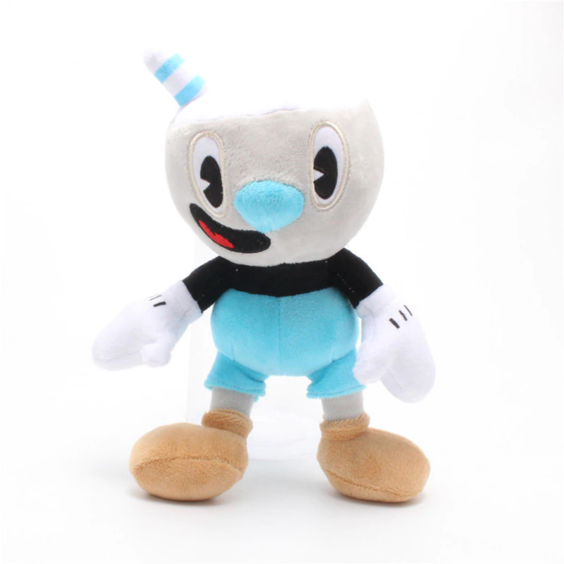 2 Piezas Cuphead Mugman Muñeco Peluche Figura Juguetes 25cm