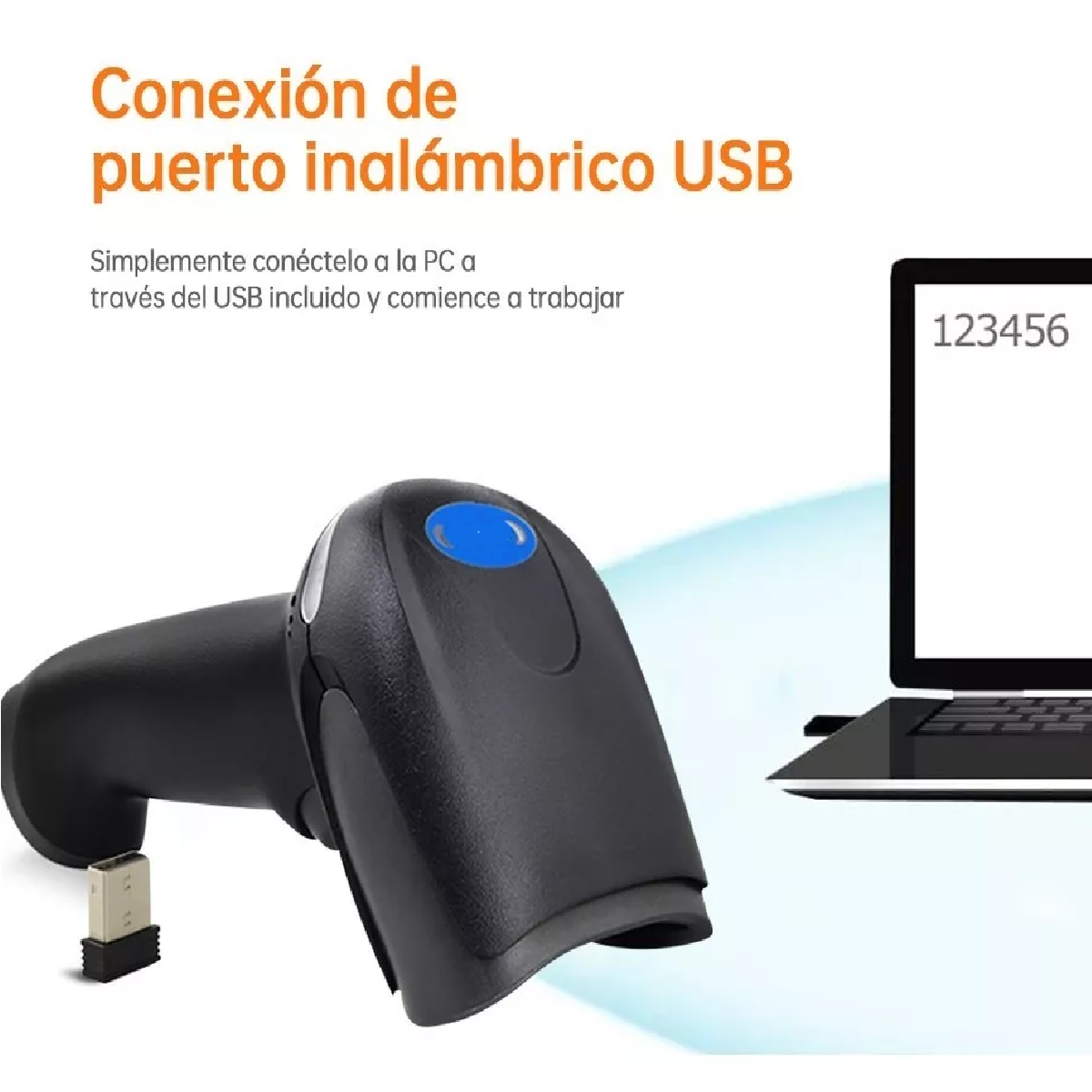 Lector Codigo De Barras Láser Usb Inalámbrico 120m