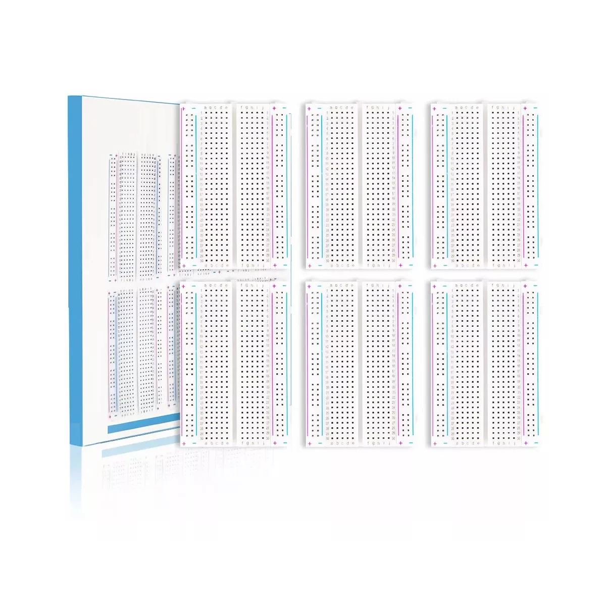 Set 6 Piezas Protoboard 400 Puntos Breadboard Para Arduino