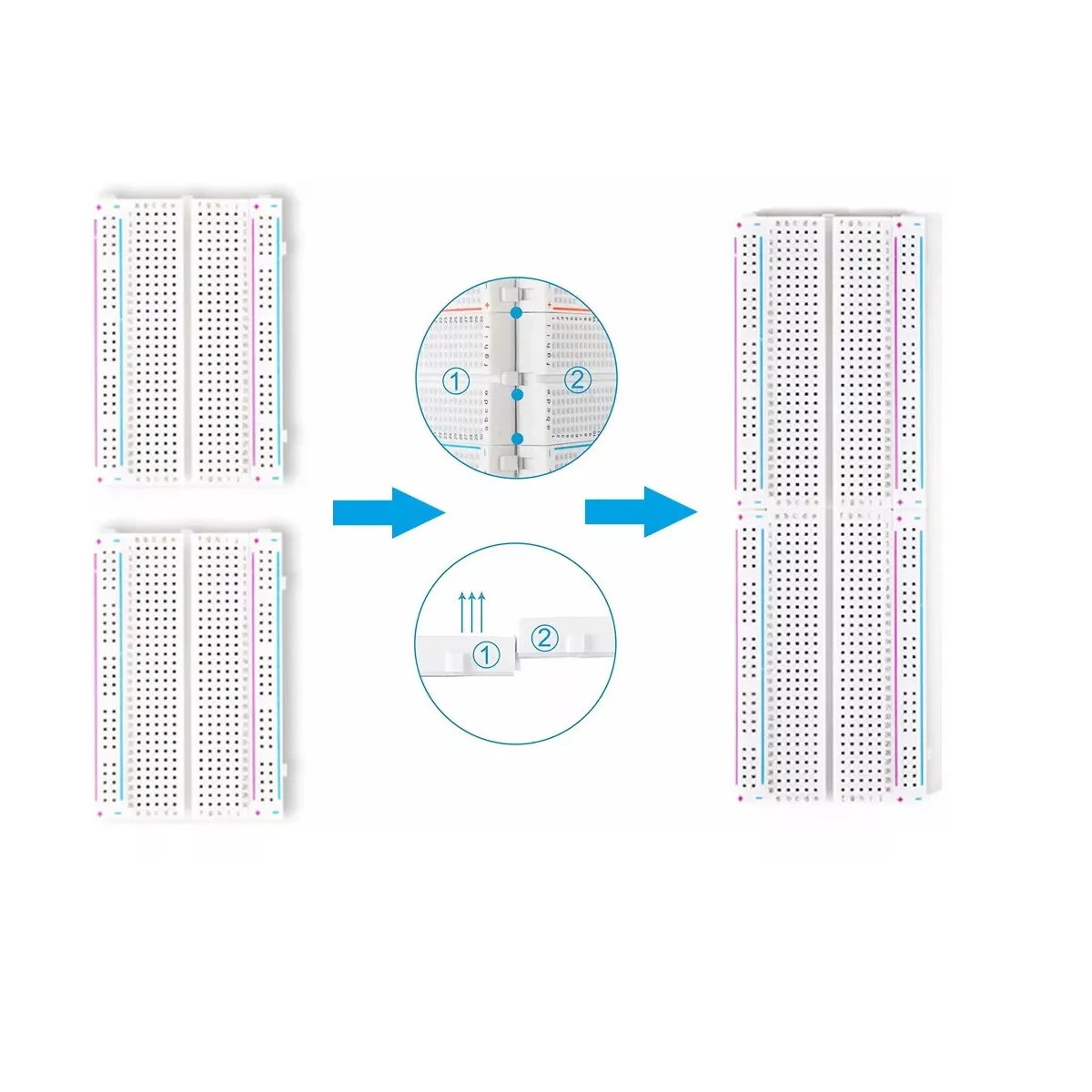 Set 6 Piezas Protoboard 400 Puntos Breadboard Para Arduino