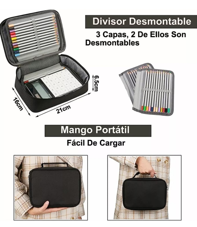 Estuche lapicera escolar gran capacidad 