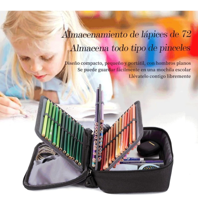 Estuche escolar lapicera multifuncional gran capacidad 