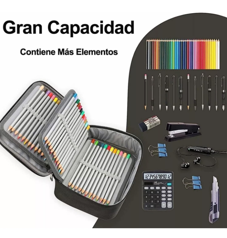 Estuche escolar lapicera multifuncional gran capacidad 