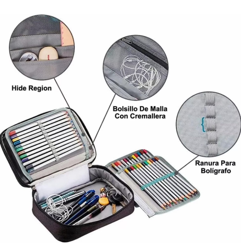 Estuche escolar lapicera multifuncional gran capacidad 
