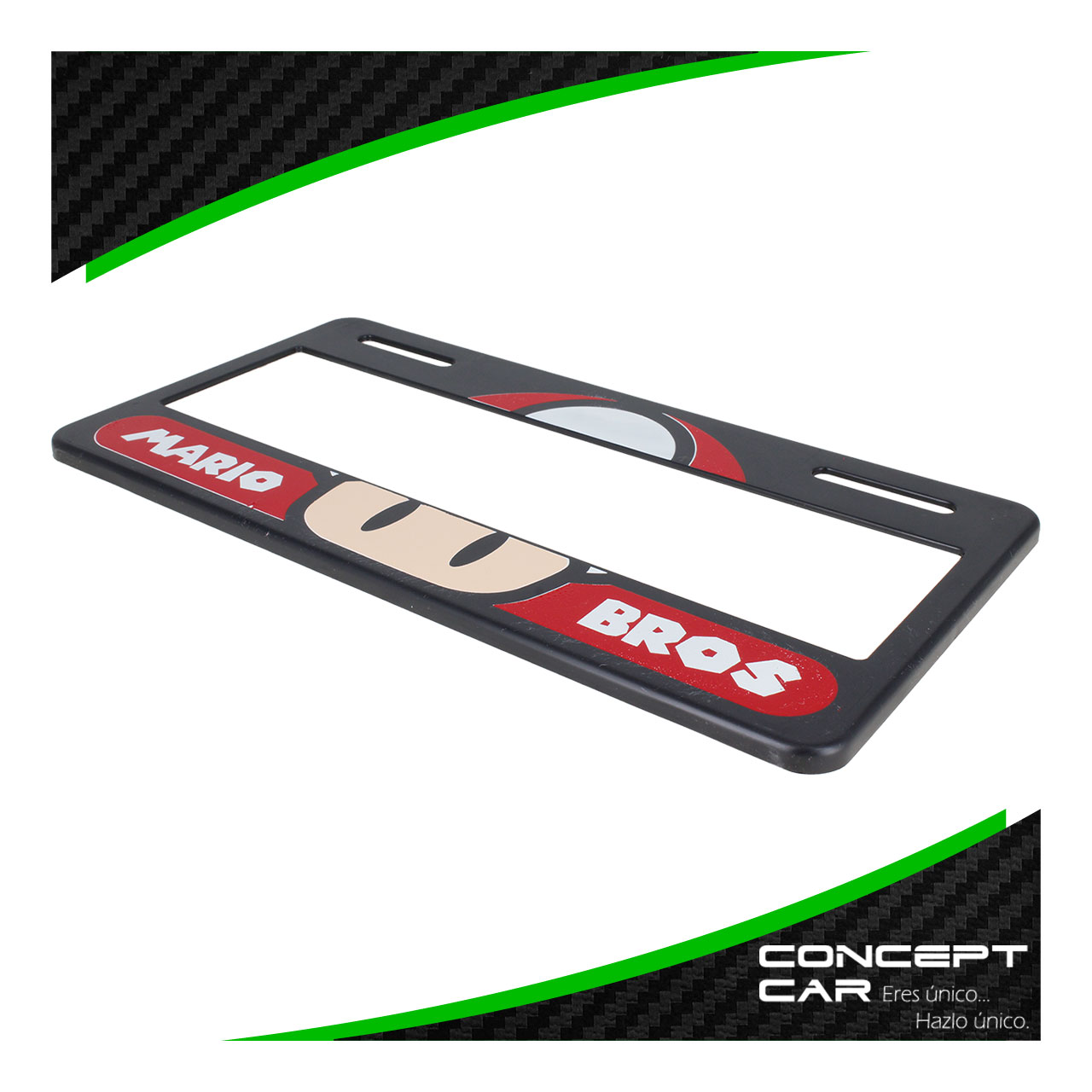 Par Marco Porta Placas Mario Bros Impreso Auto Camioneta