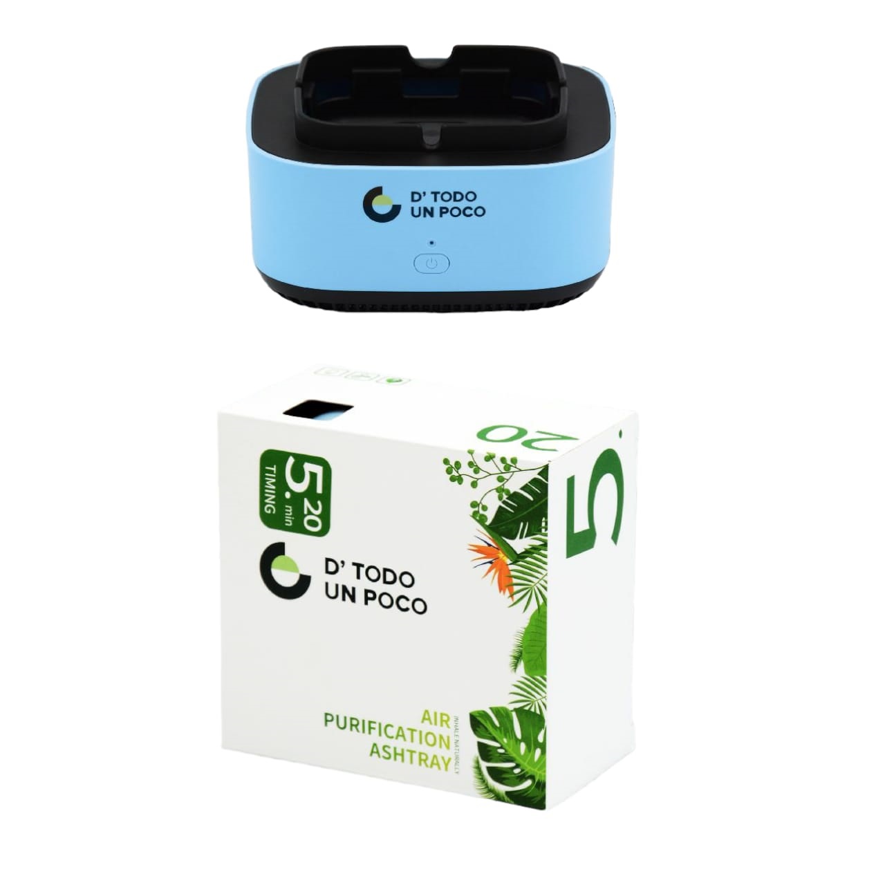 Cenicero Azul Extractor Humo Purificador Aire